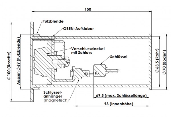 Schlüsselsafe Schlüsseltresor mit Zahlenschloss