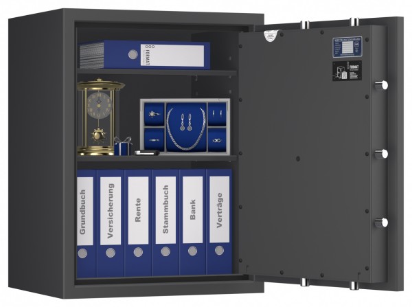 Tresor VdS Klasse 0/N Libra 20, Widerstandsgrad 0 EN 1143-1, feuerfest, für Bargeld, Schmuck, Aktenordner und wichtige Unterlagen