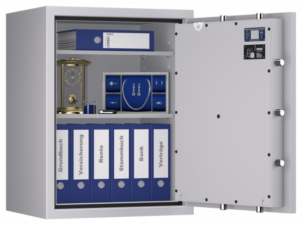 Tresor VdS Klasse 0/N Libra 20, Widerstandsgrad 0 EN 1143-1, feuerfest, für Bargeld, Schmuck, Aktenordner und wichtige Unterlagen