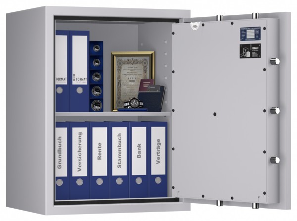 Tresor VdS Klasse 0/N Libra 20, Widerstandsgrad 0 EN 1143-1, feuerfest, für Bargeld, Schmuck, Aktenordner und wichtige Unterlagen