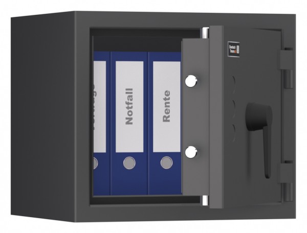 Tresor VdS Klasse 1 Gemini Pro 1, Widerstandsgrad 1 EN 1143-1, feuerfest, für Bargeld, Schmuck, Aktenordner und wichtige Unterlagen