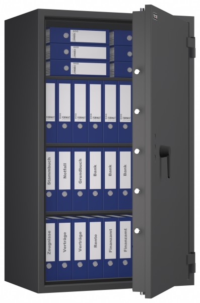 Tresor VdS Klasse 1 Gemini Pro 60, Widerstandsgrad 1 EN 1143-1, feuerfest, für Bargeld, Schmuck, Aktenordner und wichtige Unterlagen